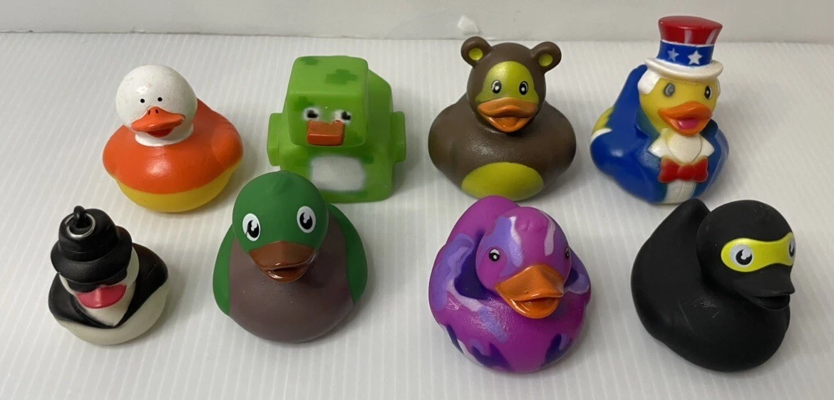 Rubber Duck Toy Lot of 8 Minecraft Uncle Sam Ninja Purple Rinco