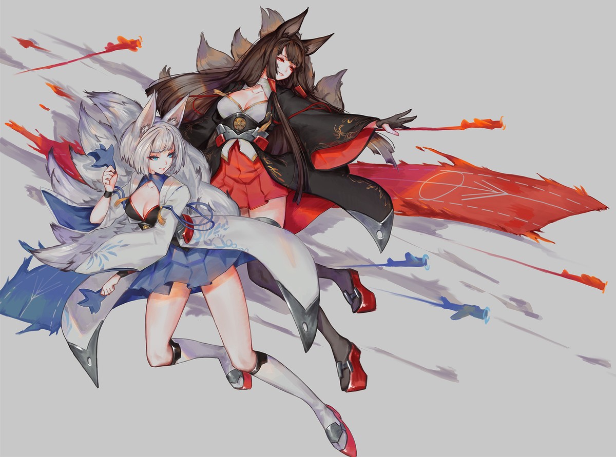 Anime Girls Azur Lane Kaga Azur Lane Akagi Azur Gaming Mat Desk