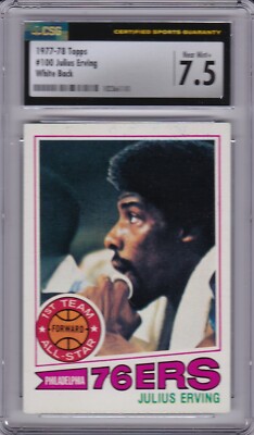 その他 PSA 6 - Julius Erving - 1977 Topps 1977 Topps NBA #100 JULIUS ERVING (HOF) CSG 7.5 NM+ Phila 76ERS