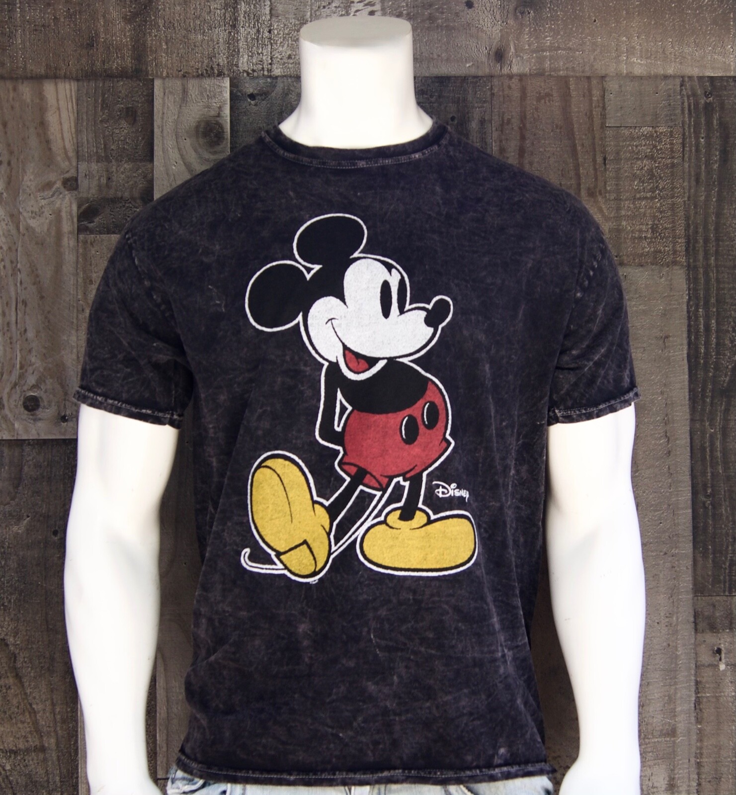 New LA Apparel Disney Mickey Mouse Washed Black Mens S/S T Shirt RNBR-113 |  eBay