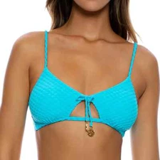 Luli Fama Beach Fuzz Scoop Neck Cutout Top L75331 Womens Size S/M