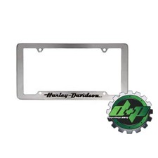 Harley Davidson Script Chrome License Plate Tag Frame Metal 6305 Automobile