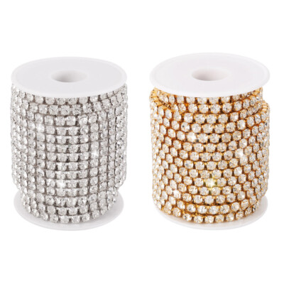 10 Yards/Rolle Strass Ketten Kristall Diamant Trim Glitzer Strass Messing Kralle 5 mm