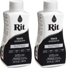 --2 pack-- Rit All-Purpose Liquid Dye Black Color Fabric Blend 8 Fl Oz NEW BX159