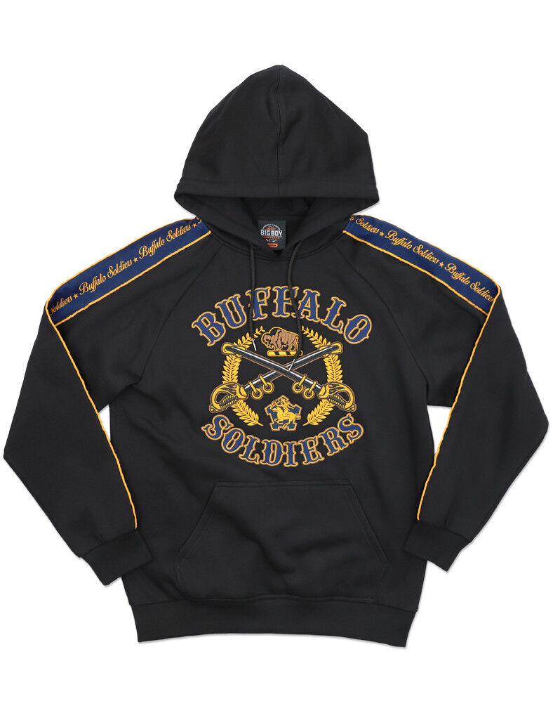 BUFFALO SOLDIER Gold Black Hoodie Jacket US ARMY Pullover Hoody Jacket 1866