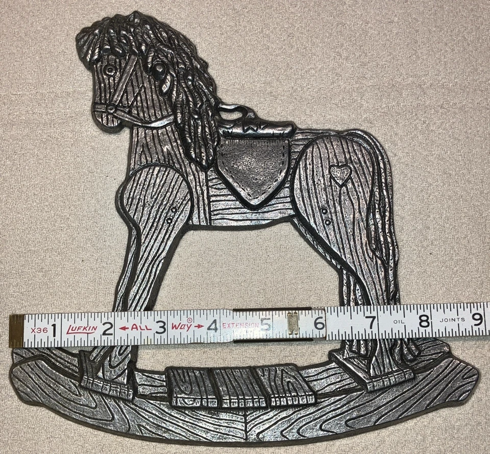 Настенная табличка-качалка лошадь украшение ручной работы металл 8,5 дюйма x 9 дюймов праздничная - Изображение 3 из 4