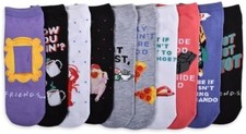 Friends TV Show Centric No Show Socks Women's 4-10 Nostalgic Novelty 10 Pairs
