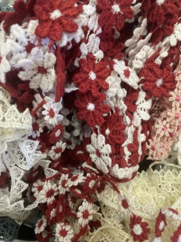 CLEARANCE GRAB A BAG 20 yards pre cut Venice Venise laces Random Narrow Mostly - Picture 3 of 4