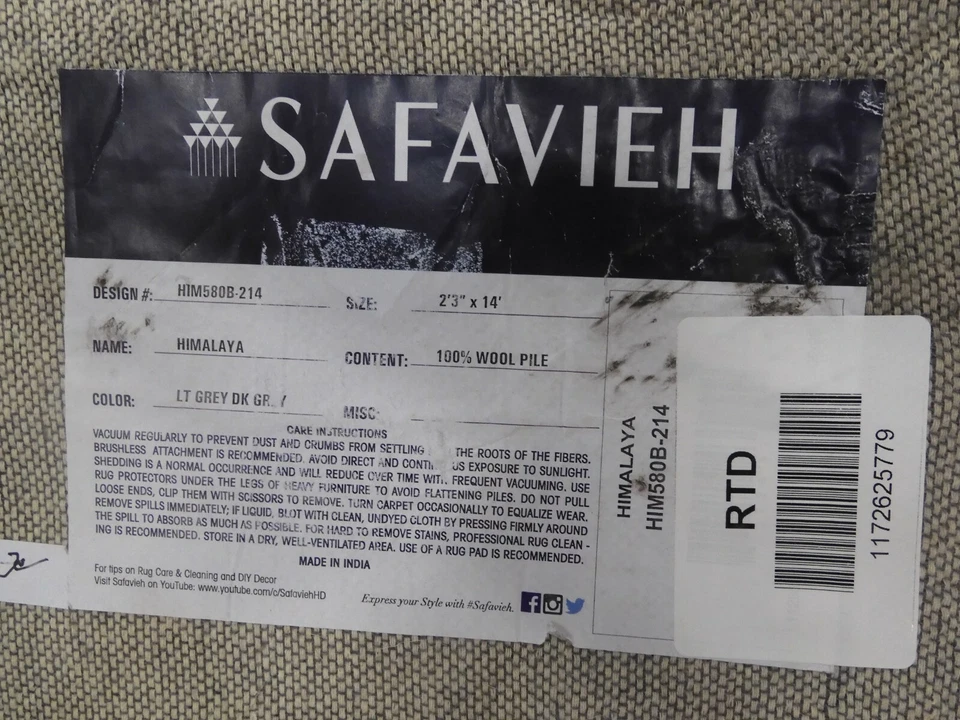 DARK GREY 2'-3" X 14' Back Stain Rug, Reduced Price 1172625779 HIM580B-214 - Image 4 of 4