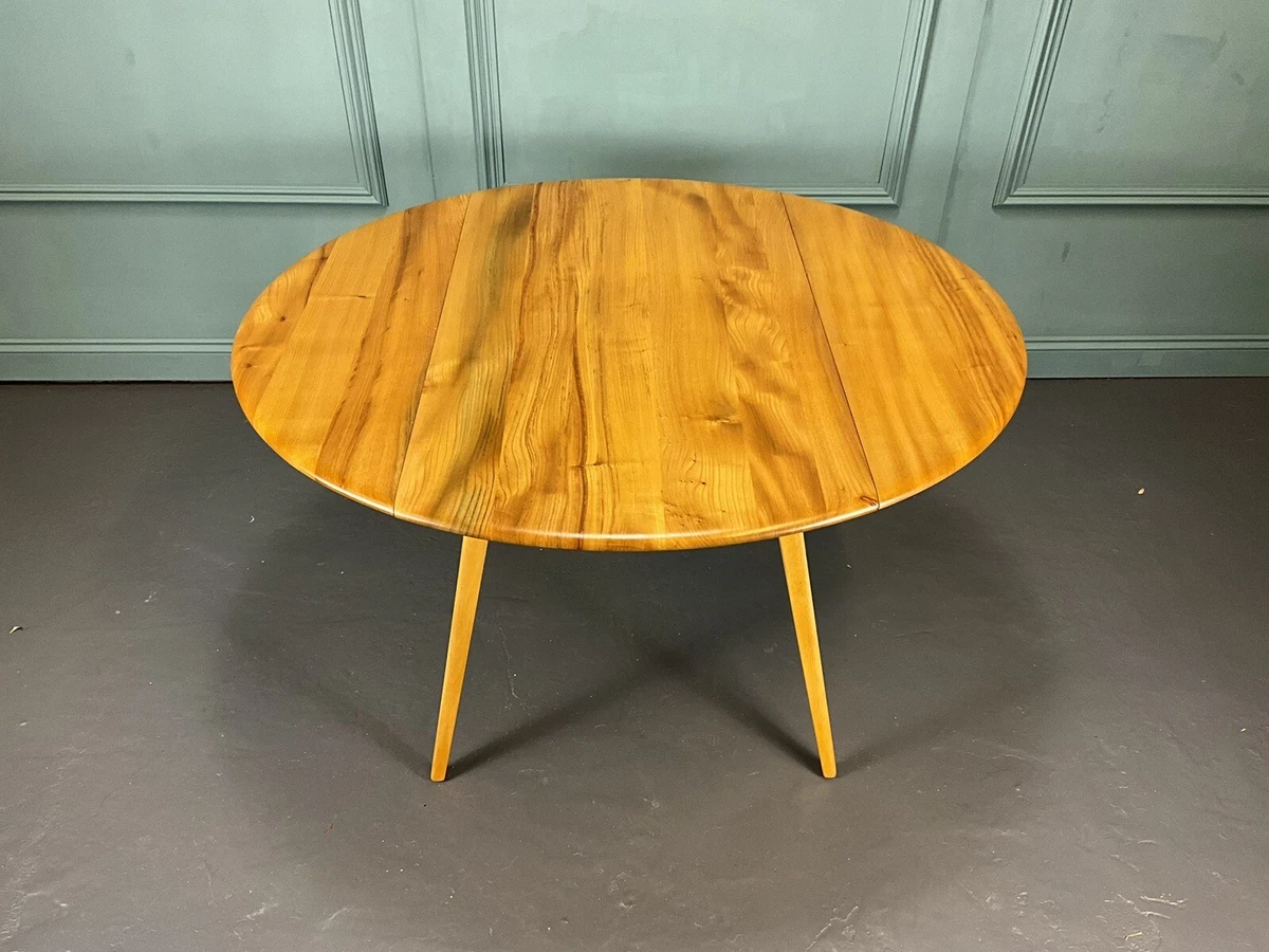 Ercol Extending Round Dining Table Blonde Drop Leaf