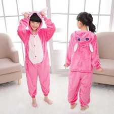 Cartoon Lilo Stitch One-Piece Pajamas Children Plush Kigurumi Gifts Love