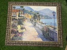 Howard Behrens - Bellagio Promenade A Print With Full Varnish And Detail RARE 