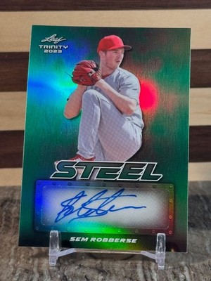 2023 Leaf Trinity Sem Robberse Green Steel Auto #'d 2/7 Jays RC