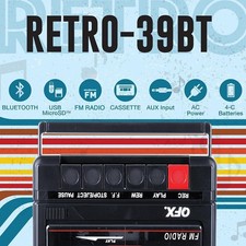 QFX RETRO-39 Portable Shoebox USB to Cassette Tape Recorder,Analog Cassette Tape