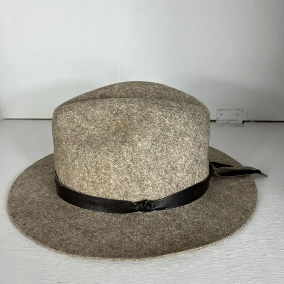 Sombrero Fedora ORVIS 100 % Lana con Borde Para Mujer Talla Grande Tostado Foto 2 de 4