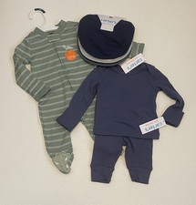 Carter  s Sleeper,PJ And Teething Bibs Bundle 3 MOS NEW