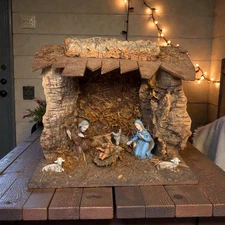 Christmas Nativity Jesus Mary Joseph With Wood Manger Birth Of Jesus Religious