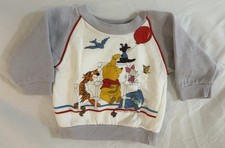 Vintage Winnie The Pooh Sweatshirt Baby Toddler Gray Disney Tigger Eeyore Piglet