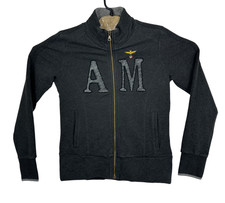 AM Aeronautica Militare Sweatshirt Women's Jacket Small Grey Full Zip Vintage