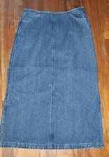 Christopher And Banks Modest Denim Skirt Size Womens 8 Side Zipper