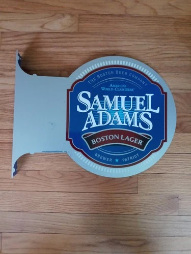 SAM ADAMS BOSTON BEER CO DOUBLE SIDED AUTHENTIC PUB SIGN