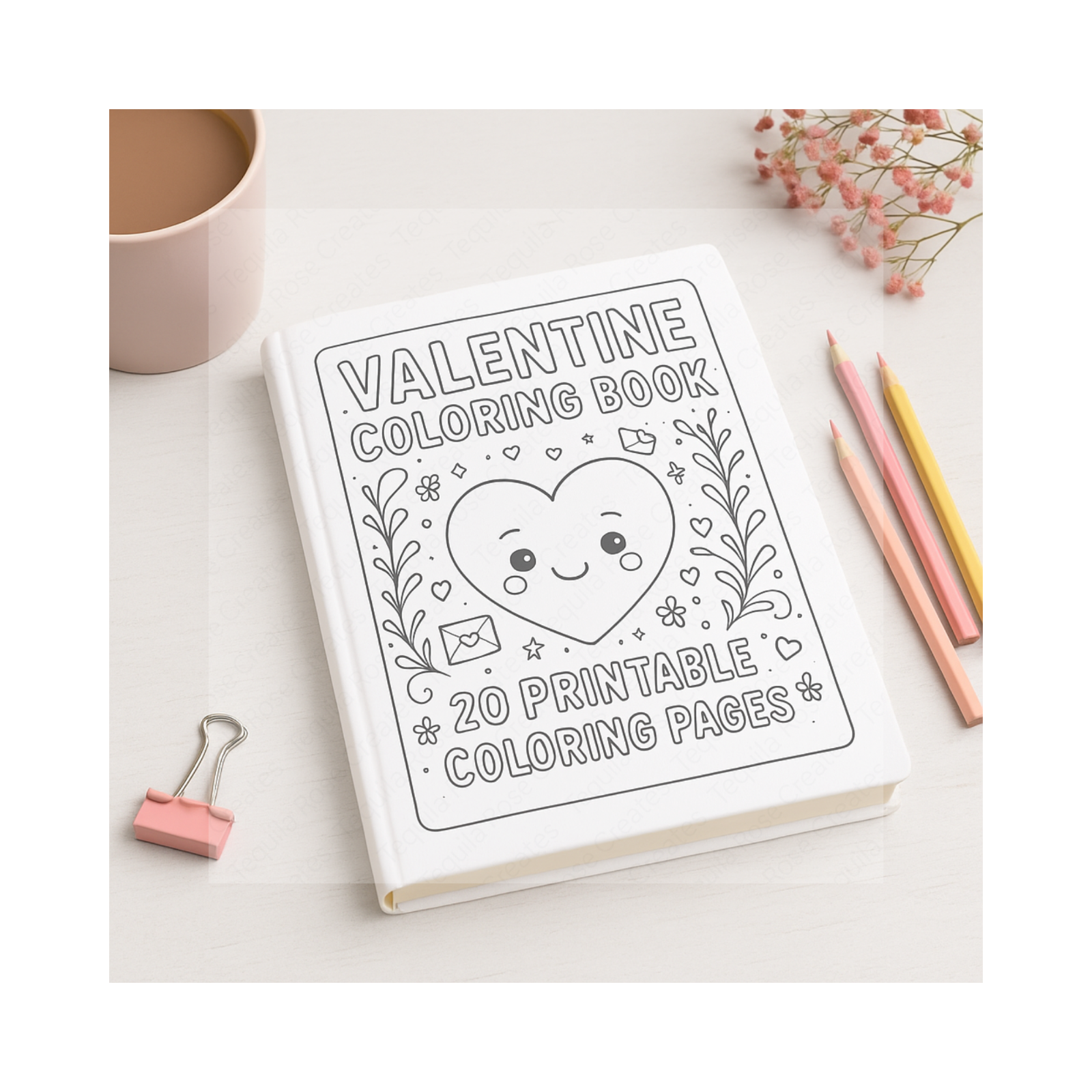 Valentine Coloring Book PDF • 20 Pages + Bonus • Kids & Adults Digital ...