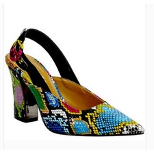 J.Renee Slingback Pumps Multicolor Snakeskin Print Pointed Toe Women 5M