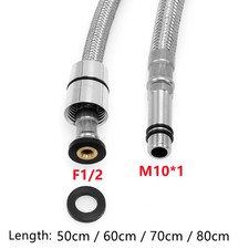 50/60/70/80cm F1/2 M10 1 304 Stainless Steel Kitchen Faucet Hose Pull Out Faucet
