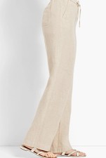 Talbots Woman  s Irish Linen Drawstring Pant Natural Color  Size 6