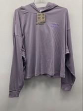 Puma Women's ESS ELEVATED Hoodie Pale Plum Ribbed Cotton Blend NWT Sz L