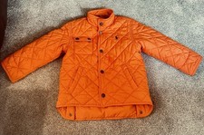 Polo Ralph Lauren Quilted Barn Jacket Orange Kids 4T Snap Front Logo Chore Coat
