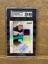 2023-24 Upper Deck Premier Acetate Rookie Patch Auto Logan Cooley /99 SGC 8