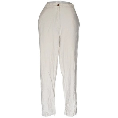 H&M, Hose, Größe: 44, Beige, Baumwolle/Leinen/Viskose, Einfarbig, Damen #xUz