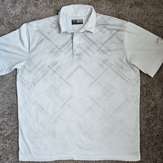 CALLAWAY Golf Polo Shirt Men's Size L White Opti Dri Athletic Jacquard Design