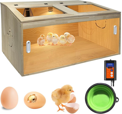 22-Piece Large Chicken Brooder Box 32'', All-in-One Kit Brooder Box, Up to 35 ...