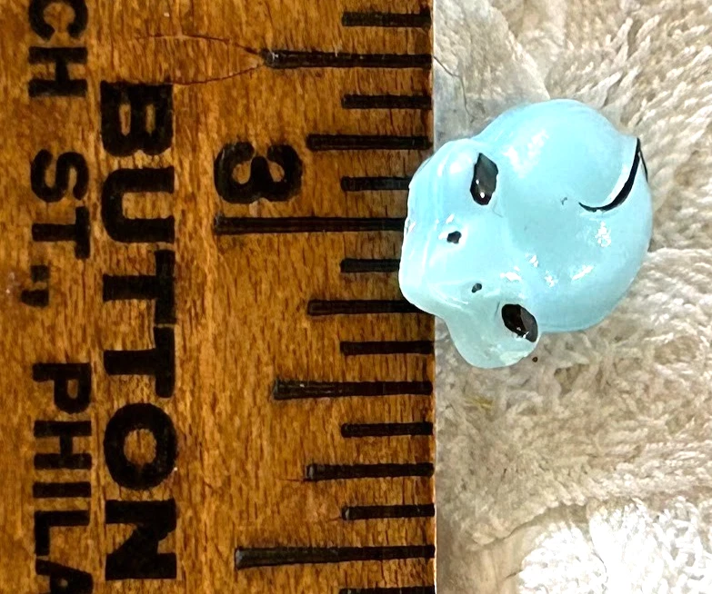 Vintage Czech Glass Realistic MOUSE Button. Black Paint Detail. NOS. 5/16 inch - Image 2 of 4