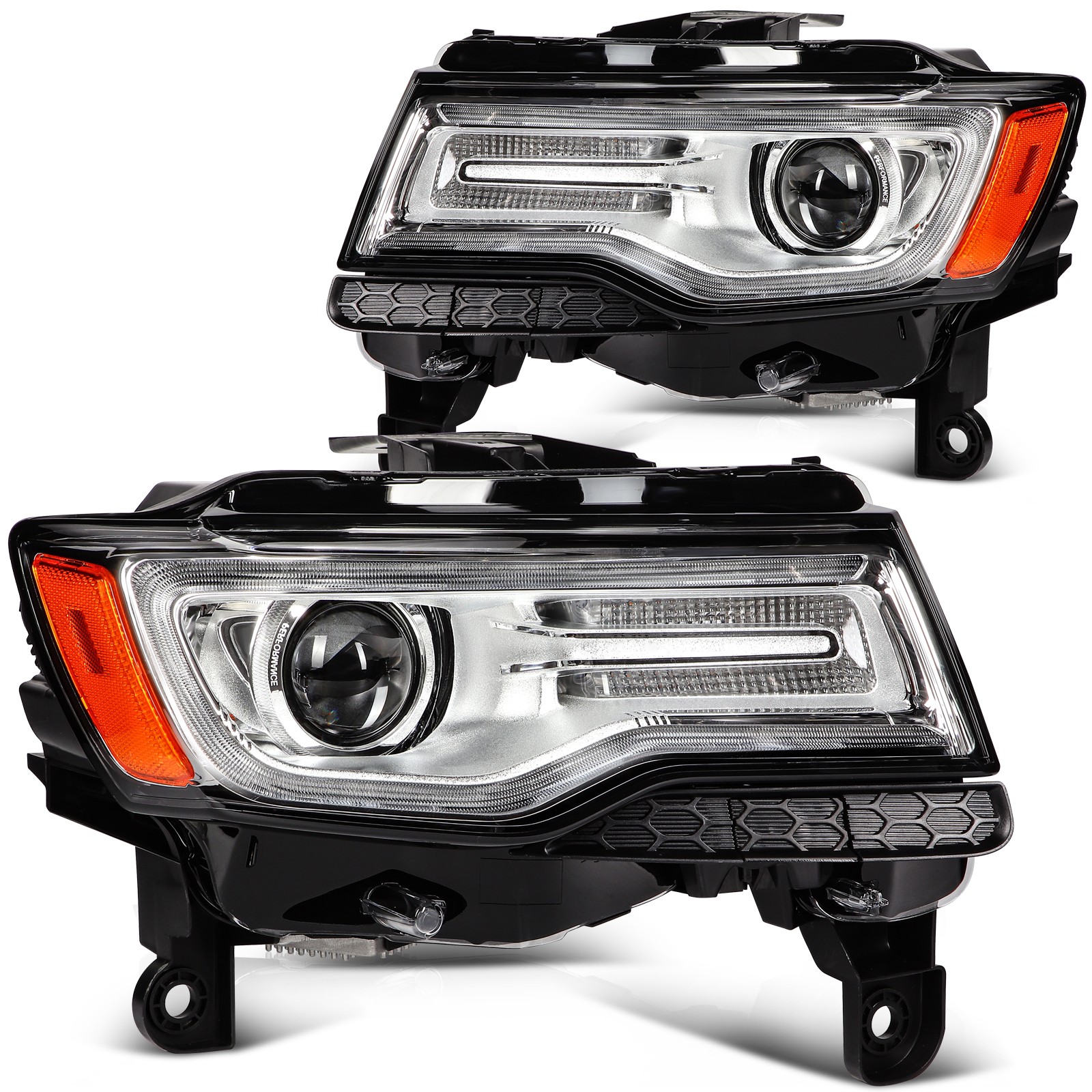 Pair [LED DRL Type] HID Headlights For Jeep Grand Cherokee Altitude 2014-2015