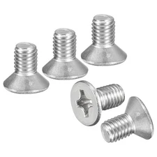 M8-1.25x14 Flat Head Machine Screws -20pcs -304 Stainless Steel -Silver