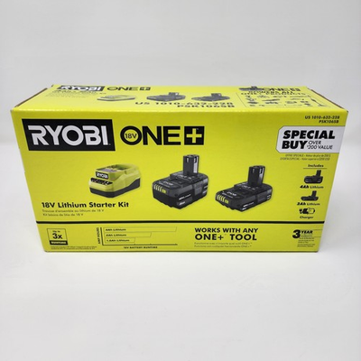 #ad #ad Ryobi 18V One 4.0 amp; 2.0Ah Lithium Starter Kit Batteries amp; Charger PSK106B New $69.95