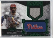 2025 Topps Tier One Top Shelf Relics Green /25 Bryce Harper #TSR-BH tw0