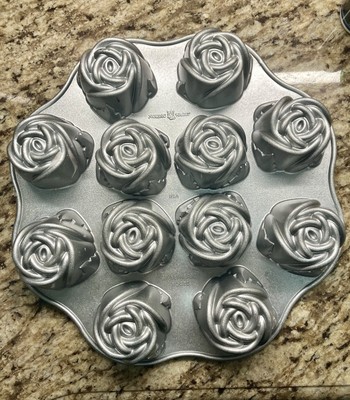 NORDIC WARE SWEETHEART ROSES 12 CT. Muffin Cupcake Mold Pan Rose Cake #56737