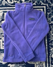 Girls COLUMBIA Fleece Jacket Purple Size Medium 10/12 EUC