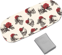 Brillenetui Hartschale Leder Sonnenbrillenetui Totenkopf Rosen Brillenetui Halte