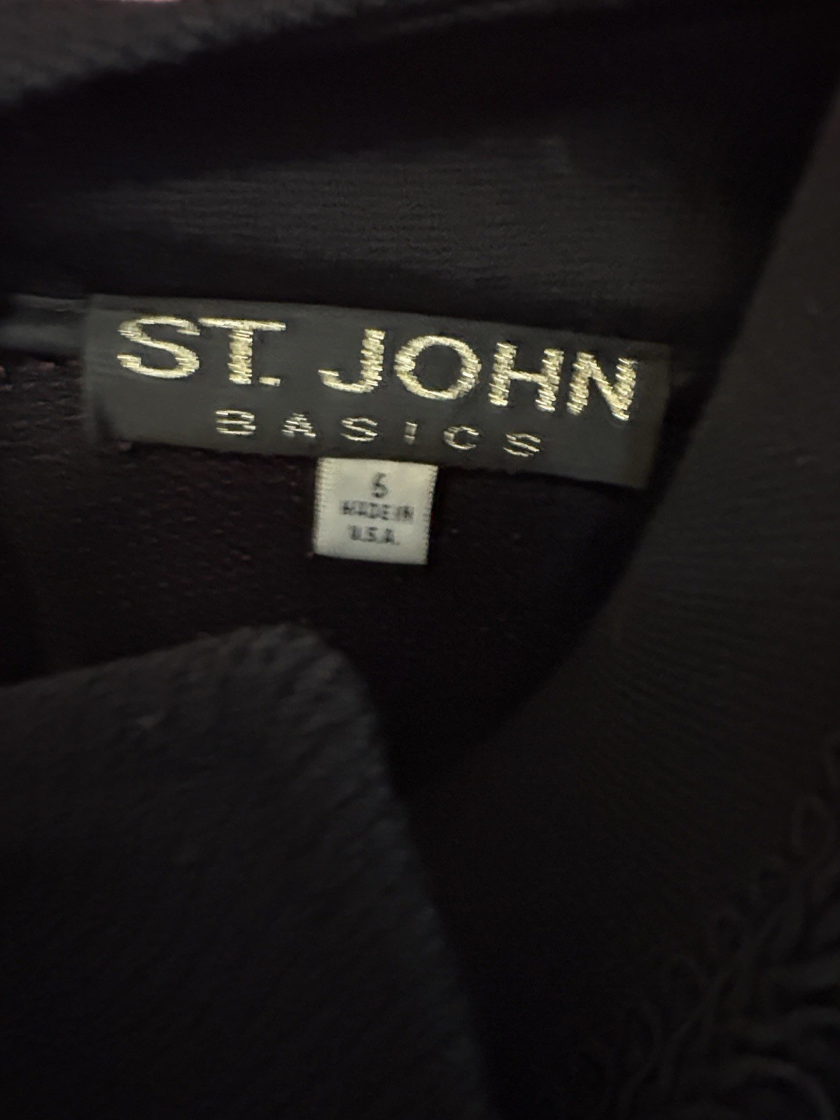 St John Basic Jacket Knit Black Blazer Size 6 Sho… - image 4