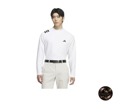 [Adidas Golf] COLD .RDY drei Streifen Langarm Mock Shirt weiß J/M