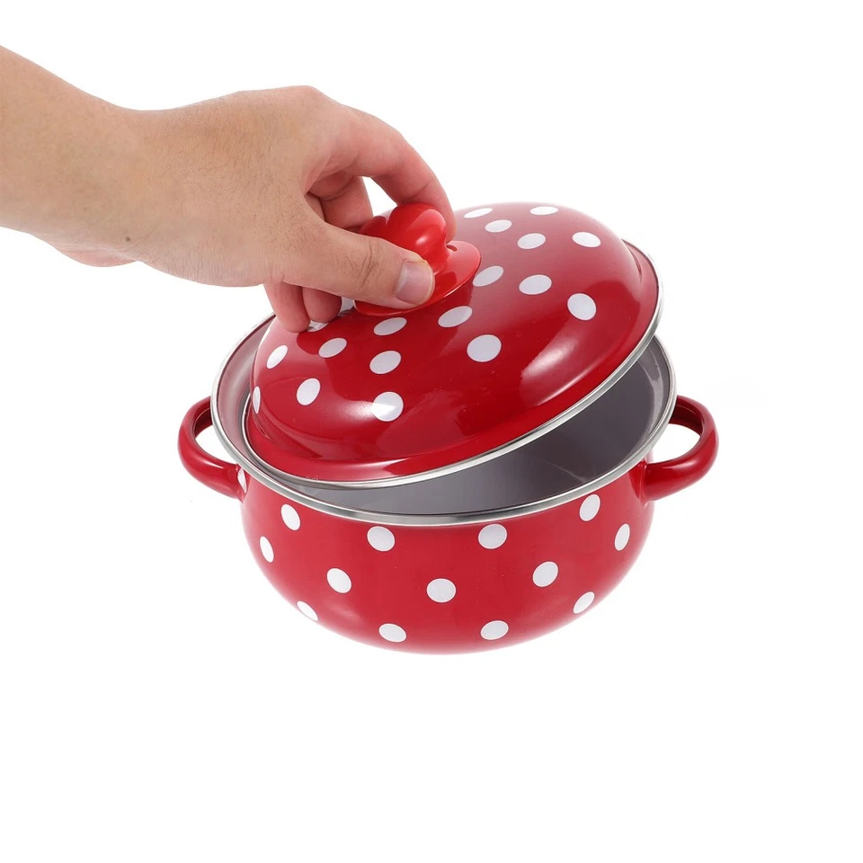  Emaillierter Topf Stieltopf Mit Deckel Emaille-Kochgeschirr Kochtopf - Bild 4 von 4