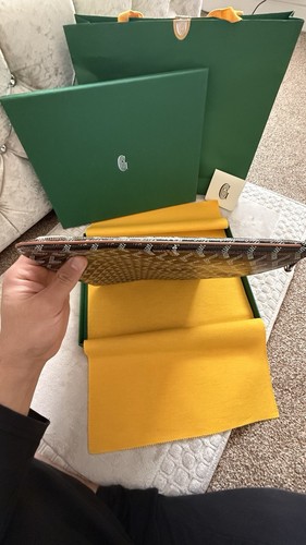 100% Authentic Goyard Senat Mgm Pouch Black & Tan