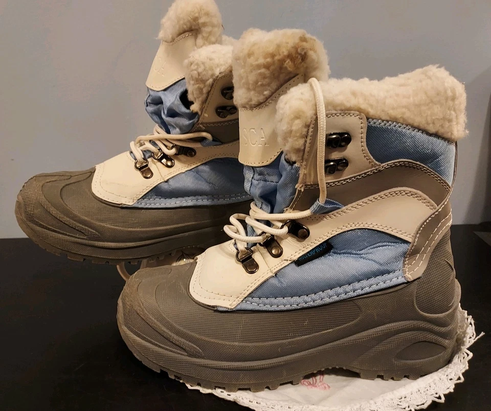 Botas de Invierno Itasca Damas Azul Blanco Trineo Campana Talla 8 Forradas de Vellón Foto 3 de 4