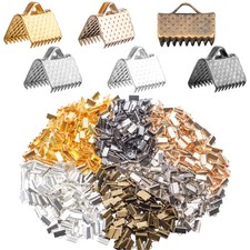 Pinch Crimp Ends,600Pcs Alloy Ribbon Clamps Ends Mixed Colors Ribbon Ends Cri...