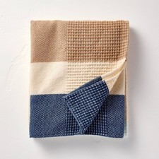 Striped Throw Blanket Cream/Blue - Hearth & Hand with Magnolia